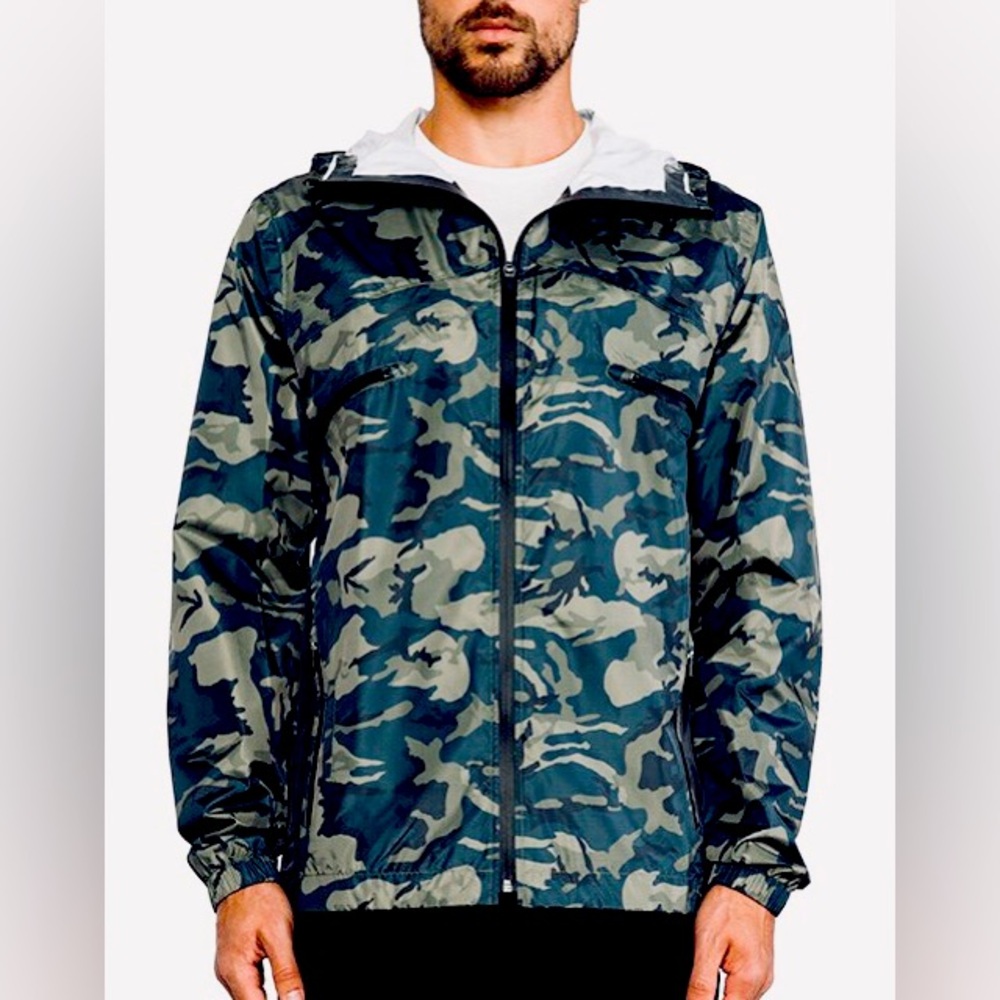 Tech By OurCaste Saul Trainer Camo Waterproof S Windbreaker Jacket Coat $140msrp